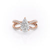 Pear Cut Lab Diamond Criss-Cross Design