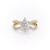 Pear Cut Lab Diamond Criss-Cross Design