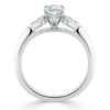 Pear Cut Lab Diamond Engagement Ring, Classic 3 Stone