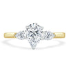 Pear Cut Lab Diamond Engagement Ring, Classic 3 Stone