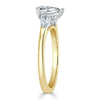 Pear Cut Lab Diamond Engagement Ring, Classic 3 Stone