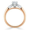 Pear Cut Lab Diamond Engagement Ring, Classic 3 Stone