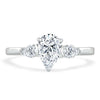 Pear Cut Lab Diamond Engagement Ring, Classic 3 Stone