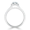 Pear Cut Lab Diamond Engagement Ring, Classic Halo with Split Shank
