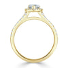 Pear Cut Lab Diamond Engagement Ring, Classic Halo with Split Shank