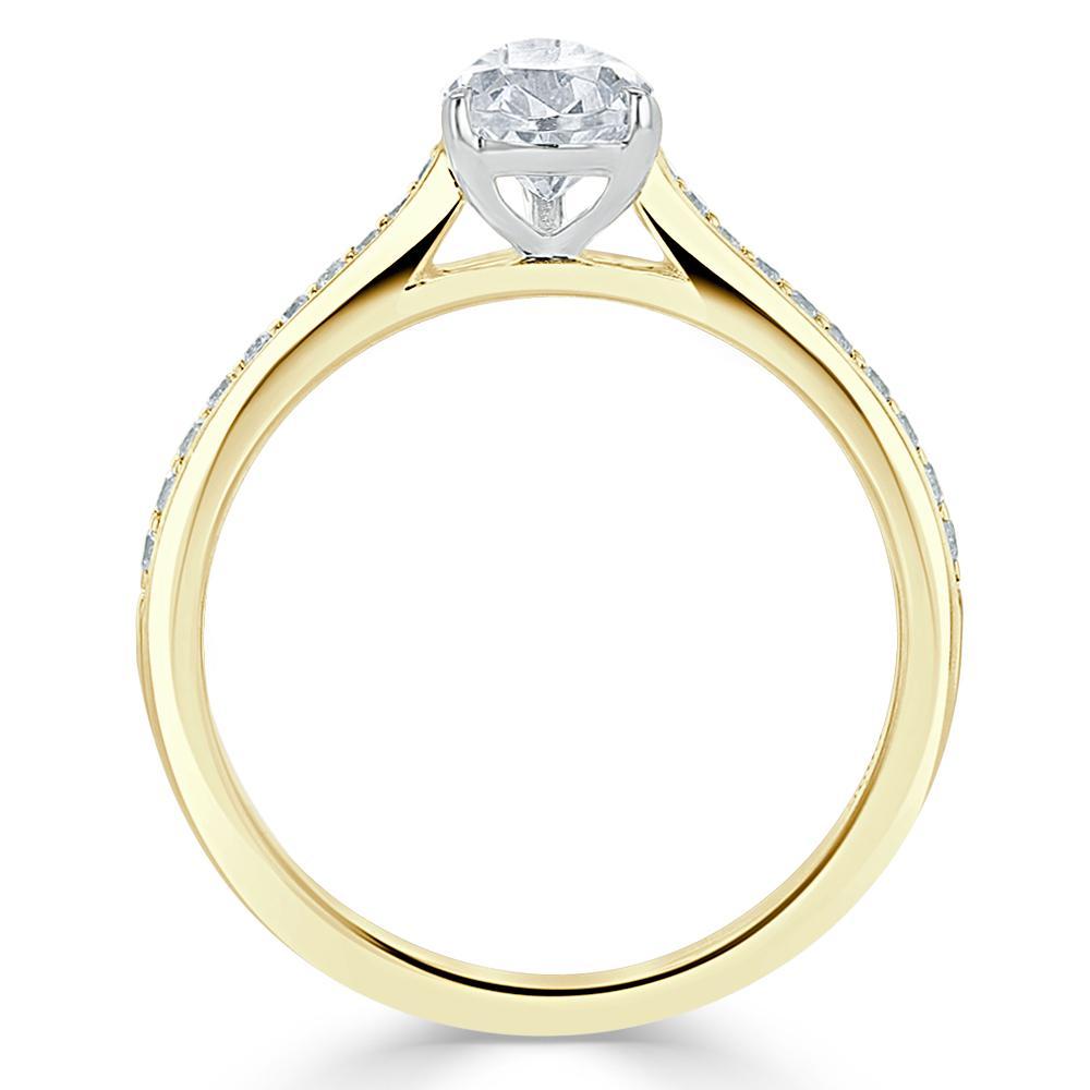 Pear Cut Lab Diamond Engagement Ring, Classic Style