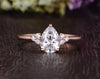 Pear Cut Lab Diamond Engagement Ring, Edwardian Design