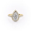 Pear Cut Lab Diamond Engagement Ring With Halo