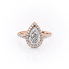 Pear Cut Lab Diamond Engagement Ring With Halo