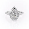 Pear Cut Lab Diamond Engagement Ring With Halo
