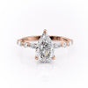 Pear Cut Lab Diamond Engagement Ring With Hidden Halo
