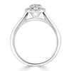 Pear Cut Lab Diamond Halo Engagement Ring