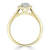 Pear Cut Lab Diamond Halo Engagement Ring