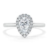 Pear Cut Lab Diamond Halo Engagement Ring