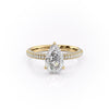 Pear Cut Lab Diamond Pavé Set Shoulders With Hidden Halo