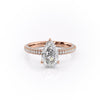 Pear Cut Lab Diamond Pavé Set Shoulders With Hidden Halo