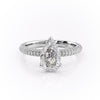 Pear Cut Lab Diamond Pavé Set Shoulders With Hidden Halo