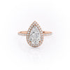 Pear Cut Lab Diamond Ring, Classic Halo Design