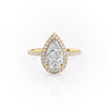 Pear Cut Lab Diamond Ring, Classic Halo Design
