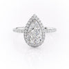 Pear Cut Lab Diamond Ring, Classic Halo Design