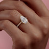 Pear Cut Lab Diamond Ring With Hidden Halo