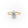 Pear Cut Lab Diamond Ring With Hidden Halo