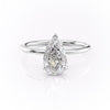Pear Cut Lab Diamond Ring With Hidden Halo