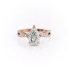 Pear Cut Lab Diamond Ring With Twisted Stone Set Shoulders