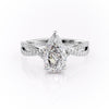 Pear Cut Lab Diamond Ring With Twisted Stone Set Shoulders
