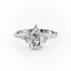 Pear Cut Lab Diamond Shoulder Set Ring Vintage Design