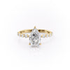 Pear Cut Lab Diamond Shoulder Set Ring With Hidden Halo