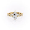 Pear Cut Lab Diamond Stone Set Shoulders With Milgrain Edge