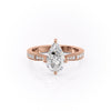 Pear Cut Lab Diamond Stone Set Shoulders With Milgrain Edge