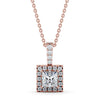 Princess Cut Classic Halo Pendant