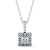 Princess Cut Classic Halo Pendant