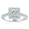 Princess Cut Lab Diamond Engagement Ring, Classic Halo