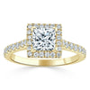 Princess Cut Lab Diamond Engagement Ring, Classic Halo