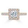 Princess Cut Lab Diamond Engagement Ring, Classic Halo