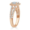 Princess Cut Lab Diamond Engagement Ring, Classic Halo with Split Shank