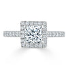 Princess Cut Lab Diamond Engagement Ring, Classic Halo