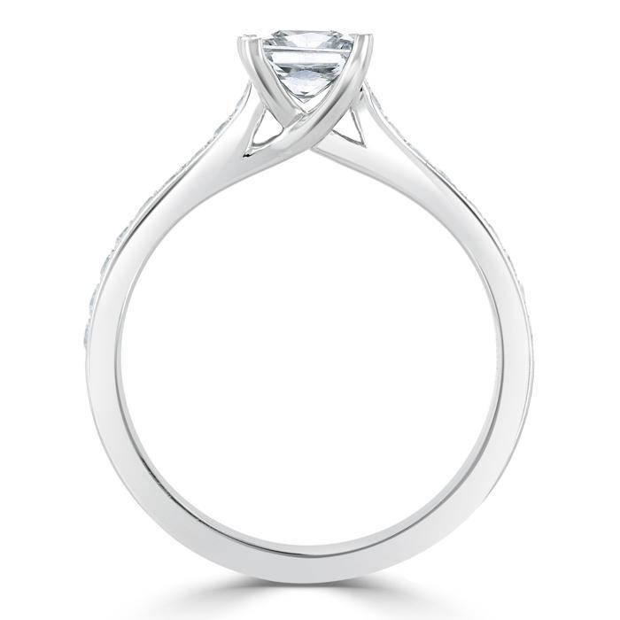 Princess Cut Lab Diamond Engagement Ring, Classic Style