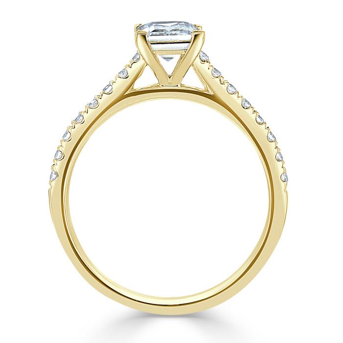 Princess Cut Lab Diamond Engagement Ring, Classic Style