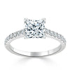 Princess Cut Lab Diamond Engagement Ring, Classic Style