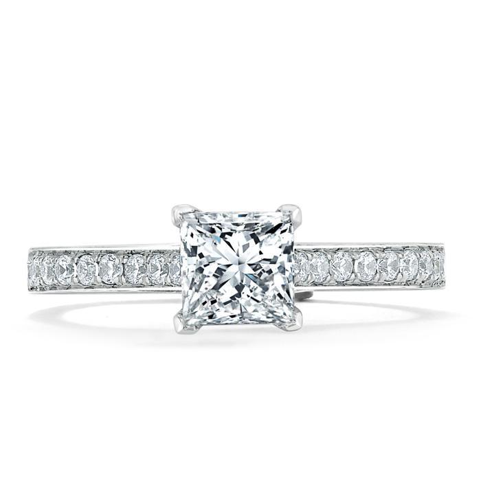 Princess Cut Lab Diamond Engagement Ring, Classic Style