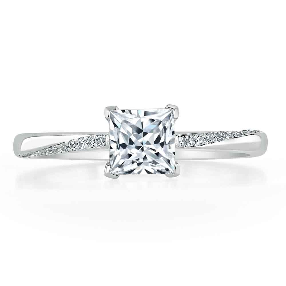 Princess Cut Lab Diamond Engagement Ring, Classic Style