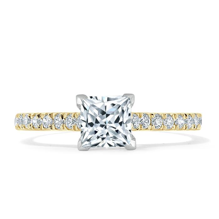 Princess Cut Lab Diamond Engagement Ring, Classic Style