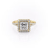 Princess Cut Lab Diamond Engagement Ring, Halo With Split Shank