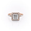 Princess Cut Lab Diamond Engagement Ring, Halo With Split Shank