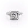 Princess Cut Lab Diamond Engagement Ring, Halo With Split Shank