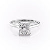 Princess Cut Lab Diamond Engagement Ring, Hidden Halo